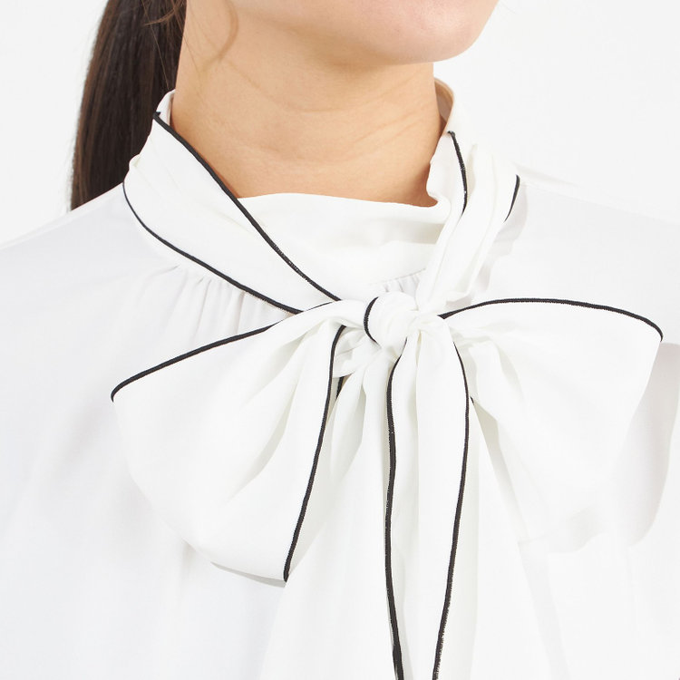 ナチュラル　ビューティー 【NATURAL BEAUTY】リボンブラウス/ホワイト 白