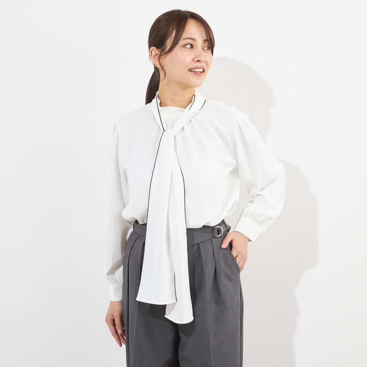 ナチュラル　ビューティー 【NATURAL BEAUTY】リボンブラウス/ホワイト 白