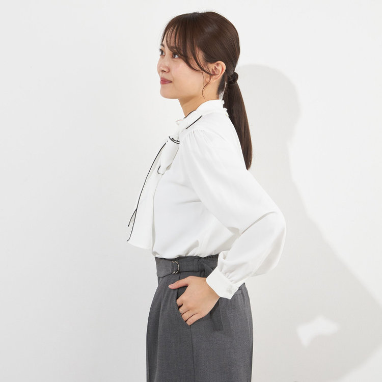 ナチュラル　ビューティー 【NATURAL BEAUTY】リボンブラウス/ホワイト 白