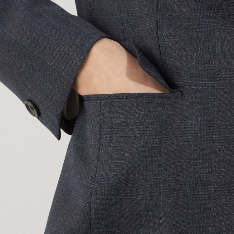 ソノタ（KONAKA用） 【Diana】【秋冬】ジャケット/ネイビー×チェック/ウォッシャブル＆ストレッチ 紺中間