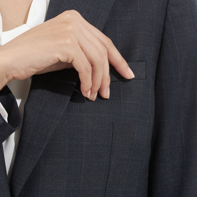 ソノタ（KONAKA用） 【Diana】【秋冬】ジャケット/ネイビー×チェック/ウォッシャブル＆ストレッチ 紺中間