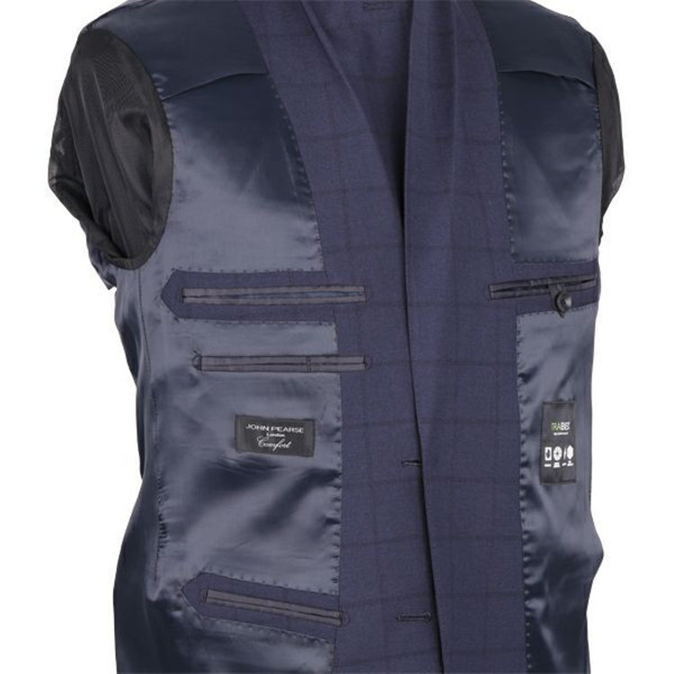 ＪＰ コンフォート 【JOHN PEARSE comfort】【春夏】2釦シングルスーツ 1タック/ネイビー×ウィンドペン/ULTRA MOVE/TRABEST ネイビー系(紺)