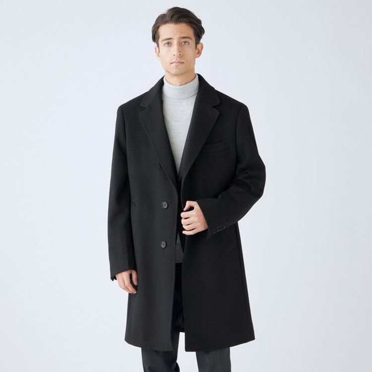 【THE 神 COAT】【Donato Vinci Italy UOMO】ウールチェスターコート/ブラック/NEW ZEALAND LIMITED WOOL