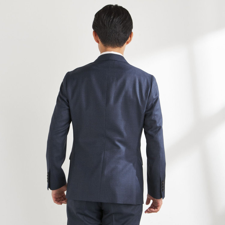 ドナートヴィンチ 【Donato Vinci Italy CLASSICO】【秋冬】2釦シングルスーツ 2タック/ネイビー×ハウンドトゥース/REAL NAVY COLLECTION/NEW ZEALAND LIMITED WOOL/※裾上げ必要 紺中間