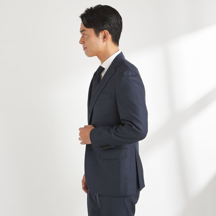ドナートヴィンチ 【Donato Vinci Italy CLASSICO】【秋冬】2釦シングルスーツ 2タック/ネイビー×ハウンドトゥース/REAL NAVY COLLECTION/NEW ZEALAND LIMITED WOOL/※裾上げ必要 紺中間