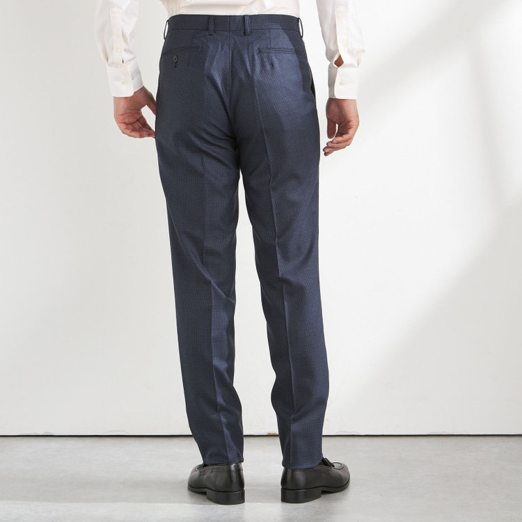 ドナートヴィンチ 【Donato Vinci Italy CLASSICO】【秋冬】2釦シングルスーツ 2タック/ネイビー×ハウンドトゥース/REAL NAVY COLLECTION/NEW ZEALAND LIMITED WOOL/※裾上げ必要 紺中間