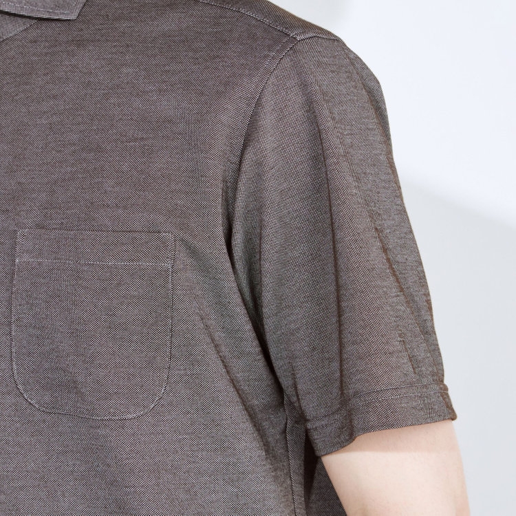 ＪＰコンフォート ネイビー 【半袖】【JOHN PEARSE comfort navy】【ノーアイロン】ホリゾンタルワイドビズポロシャツ プルオーバータイプ/デニムブラウン/ULTRA MOVE/ニット素材 茶中間