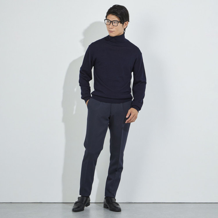 ＪＰコンフォート ネイビー 【JOHN PEARSE comfort navy】【秋冬】タートルネックセーター/ネイビー 紺中間