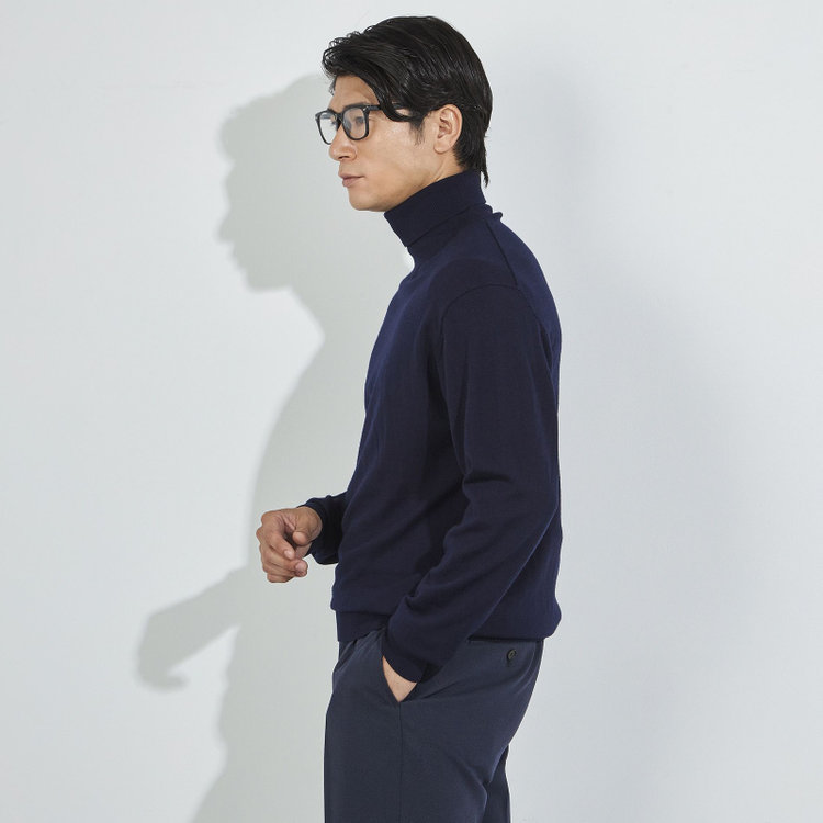 ＪＰコンフォート ネイビー 【JOHN PEARSE comfort navy】【秋冬】タートルネックセーター/ネイビー 紺中間