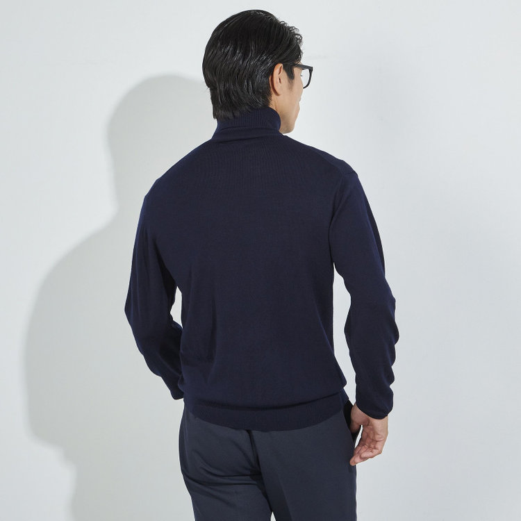 ＪＰコンフォート ネイビー 【JOHN PEARSE comfort navy】【秋冬】タートルネックセーター/ネイビー 紺中間