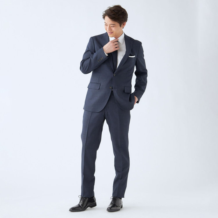 ＪＰ コンフォート 【JOHN PEARSE comfort】【春夏】2釦シングルスーツ ショートタック/ネイビー/REAL NAVY COLLECTION/NEW ZEALAND WOOLSHOWER CLEAN/SustainaBee Wool/※裾上げ必要 紺中間