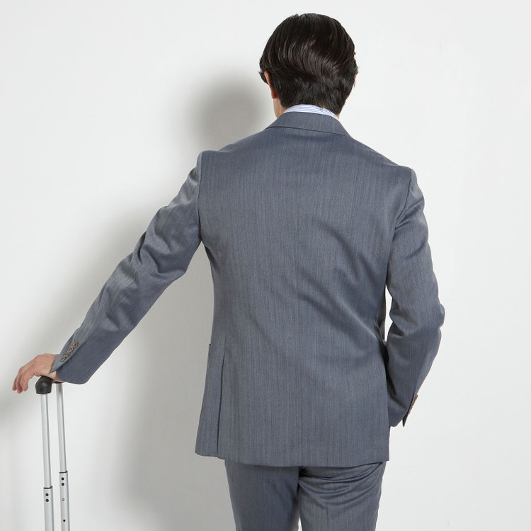 スタンリーブラッカ 【stanley blacker new york】【春夏】2釦ジャケット/グレー×ソラーロヘリンボーン グレー中間