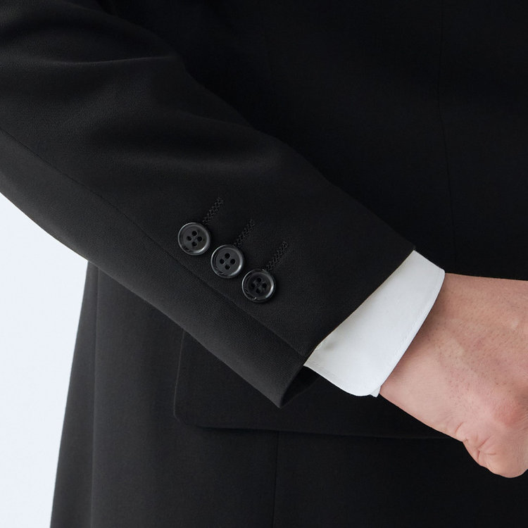 ドナートヴィンチ 【Donato Vinci Italy】【ベーシックシルエット】カシミヤシルクブレンド濃染加工/2釦シングルフォーマルスーツ 1タックパンツ/防虫加工/導電性繊維/アジャスター付き/※裾上げ必要 黒