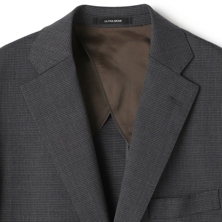 ＪＰ コンフォート 【ULTRA MOVE CROSS】【JOHN PEARSE comfort】【年間】2釦シングルジャケット/グレー×ハウンドトゥース グレー中間