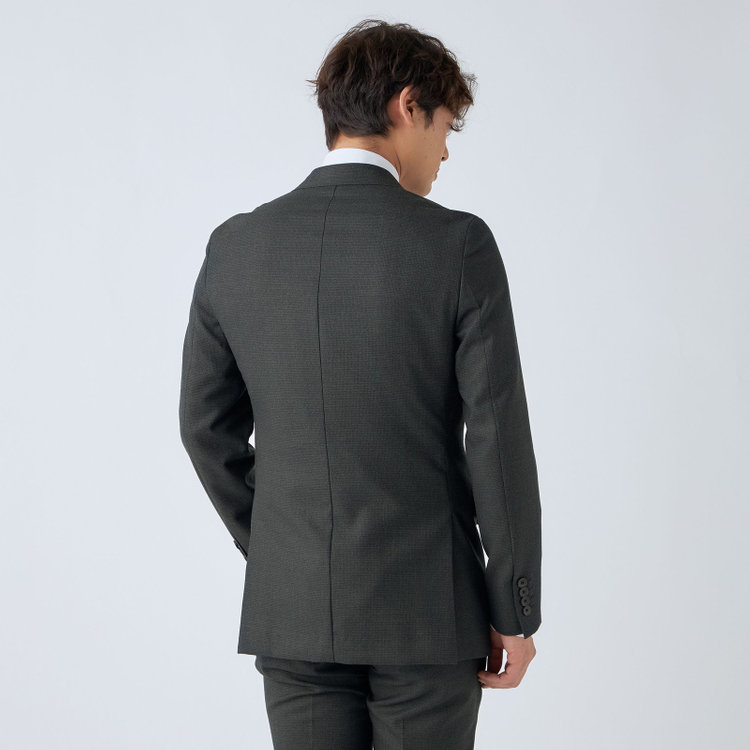 ＪＰ コンフォート 【JOHN PEARSE comfort】【秋冬】2釦シングルスーツ ショートタック/グリーングレー×チェック/REAL GRAY/NEW ZEALAND WOOLSHOWER CLEAN/SustainaBee Wool/※裾上げ必要 緑中間