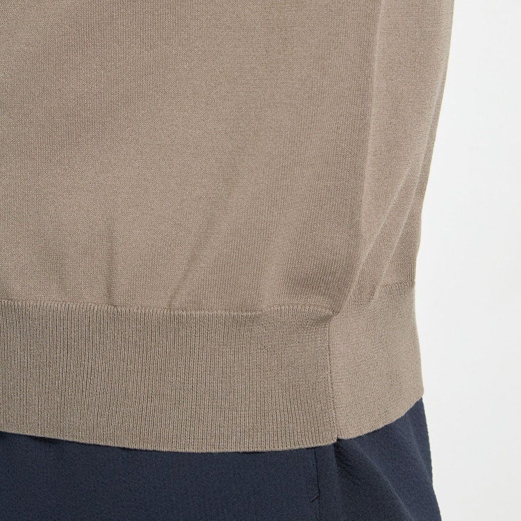 ジョンピアース 【JOHN PEARSE comfort navy】【半袖】ニットポロ/ブラウン 茶中間