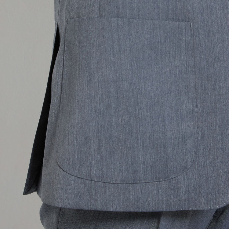 スタンリーブラッカ 【stanley blacker new york】【春夏】2釦ジャケット/グレー×ソラーロヘリンボーン グレー中間