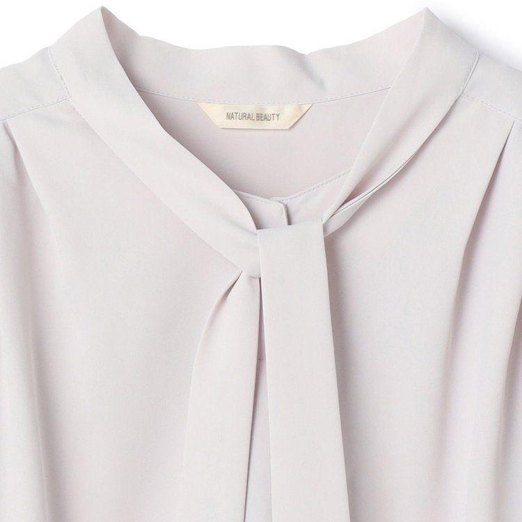 ナチュラル　ビューティー 【NATURAL BEAUTY】スリムボウタイカットソー/ライトグレー グレー淡色