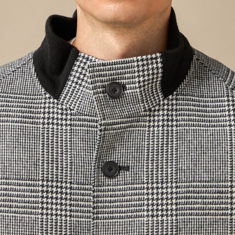 スタンリーブラッカ 【stanley blacker new york】ショート丈ブルゾン /ホワイト×ブラック×グレンチェック柄 /国内尾州生地仕様 その他