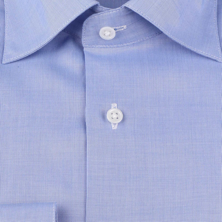 ドナートヴィンチウォモ 【Donato Vinci Italy Uomo】ワイドカラードレスワイシャツ/ブルー/Tough釦/GIZA COTTON ブルー系(青)