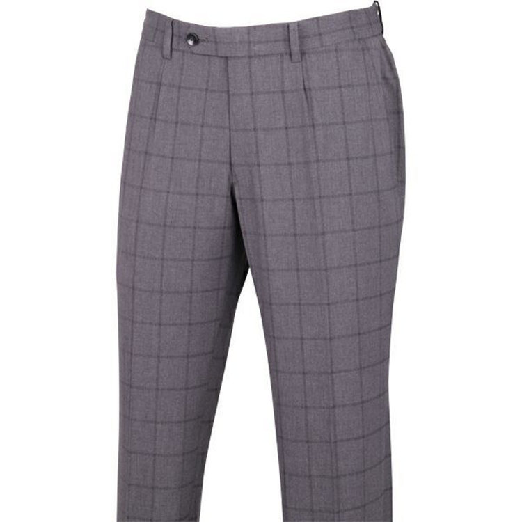 ＪＰ コンフォート 【JOHN PEARSE comfort】【春夏】2釦シングルスーツ 1タック/グレー×ウィンドペン/ULTRA MOVE/TRABEST グレー系(灰)