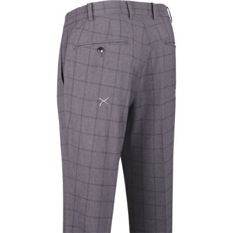 ＪＰ コンフォート 【JOHN PEARSE comfort】【春夏】2釦シングルスーツ 1タック/グレー×ウィンドペン/ULTRA MOVE/TRABEST グレー系(灰)