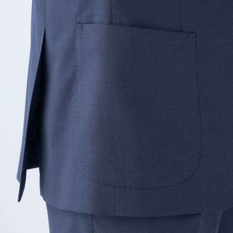 スタンリーブラッカ 【stanley blacker new york】【春夏】デニムルック2釦シングルセットアップジャケット/ネイビー×シャドーストライプ 紺中間