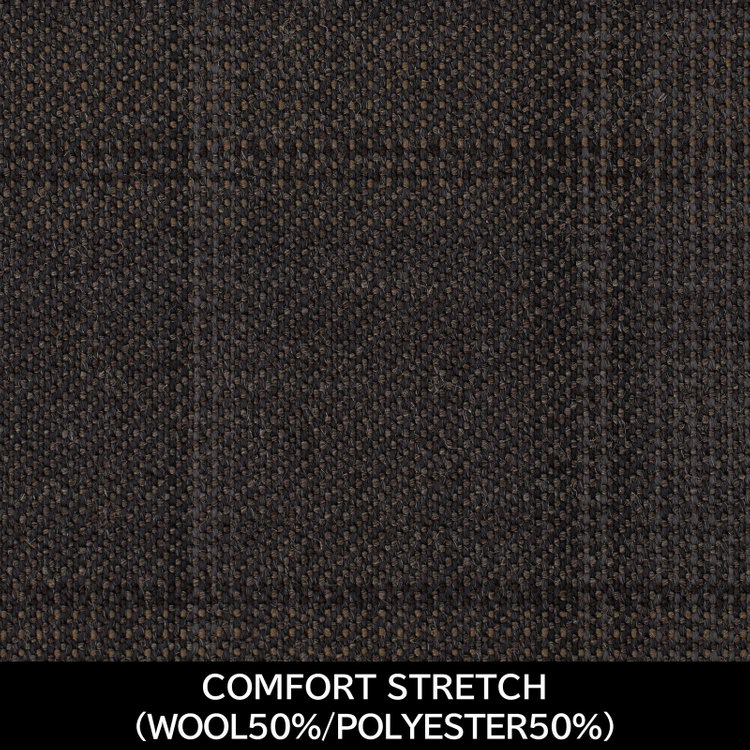 ＪＰセレクトライン 【パターンオーダー】【JOHN PEARSE SELECTLINE 2釦】【秋冬】スーツ/COMFORT STRETCH/ブラウン×チェック(WOOL50% POLYESTER50%) ブラウン系(茶)