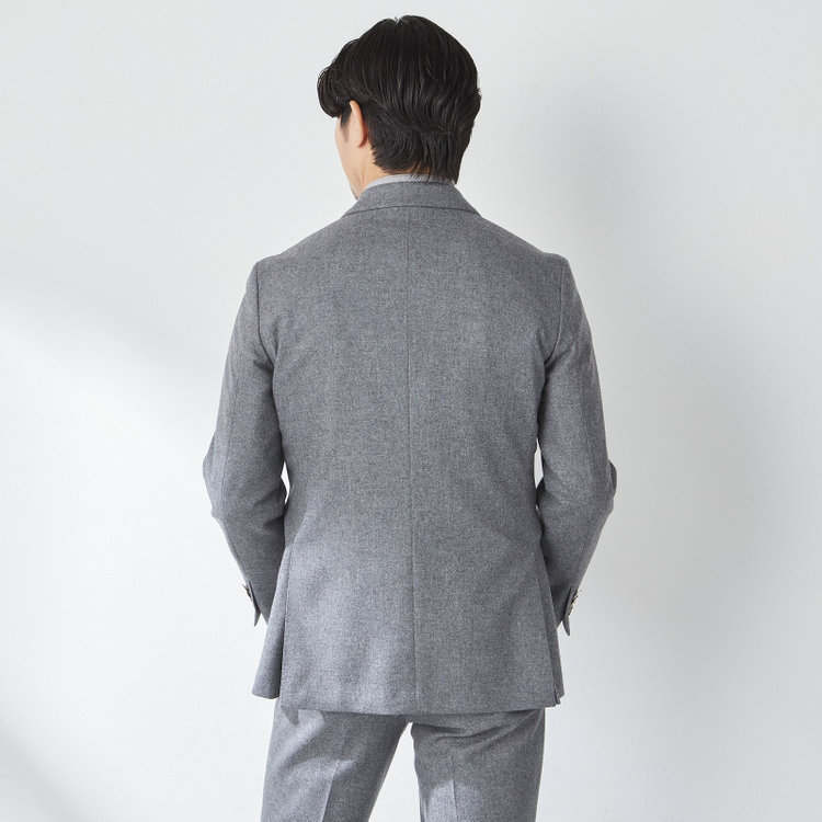 スタンリーブラッカ 【stanley blacker new york】【秋冬】2釦ジャケット/ライトフランネル グレー淡色