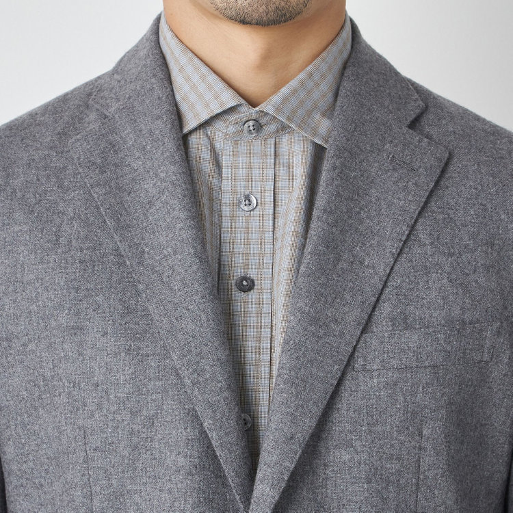 スタンリーブラッカ 【stanley blacker new york】【秋冬】2釦ジャケット/ライトフランネル グレー淡色