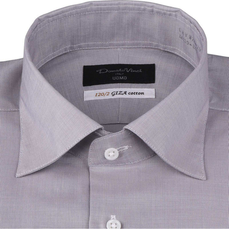 ドナートヴィンチウォモ 【Donato Vinci Italy Uomo】ワイドカラードレスワイシャツ/グレー/Tough釦/GIZA COTTON グレー系(灰)