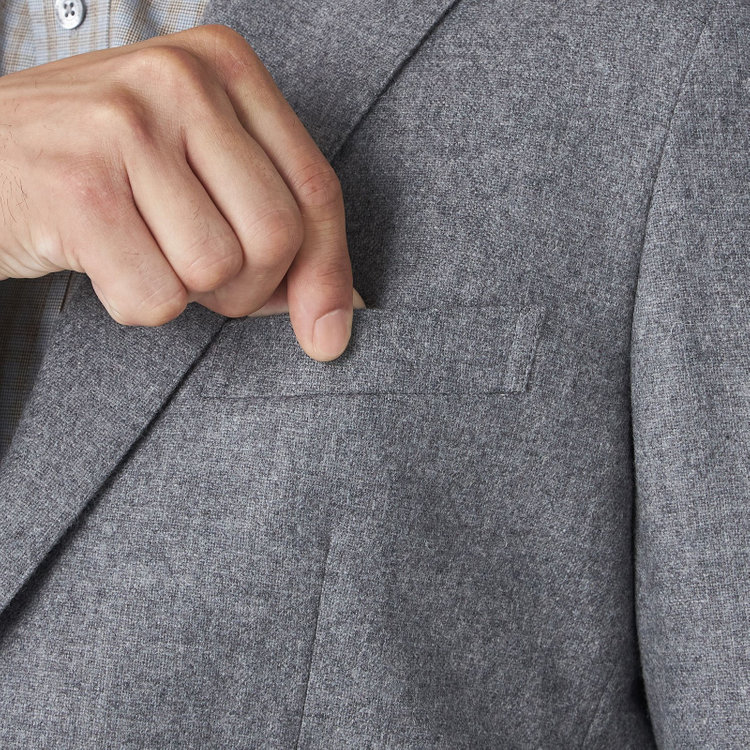 スタンリーブラッカ 【stanley blacker new york】【秋冬】2釦ジャケット/ライトフランネル グレー淡色