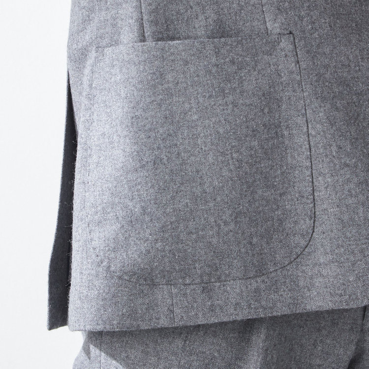 スタンリーブラッカ 【stanley blacker new york】【秋冬】2釦ジャケット/ライトフランネル グレー淡色