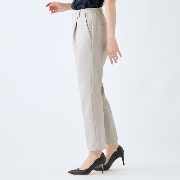KONAKA　アウトレット 【WEB限定/OUTLET/汚れ・キズ等有】【mirum purple】【年間】タックテーパードパンツ/グレージュ グレー淡色