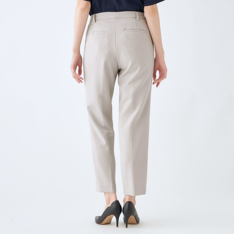KONAKA　アウトレット 【WEB限定/OUTLET/汚れ・キズ等有】【mirum purple】【年間】タックテーパードパンツ/グレージュ グレー淡色