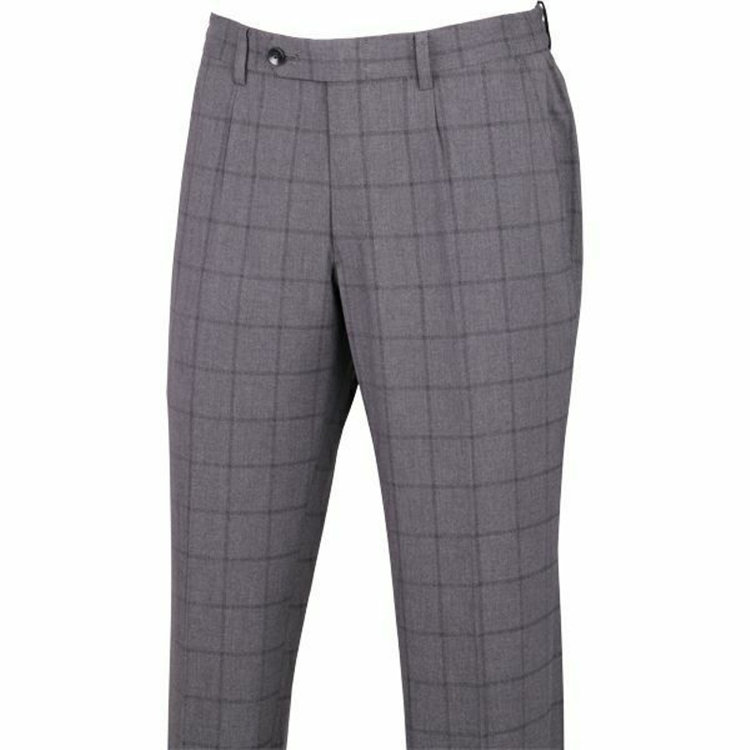 ＪＰ コンフォート 【JOHN PEARSE comfort】【春夏】2釦シングルスーツ 1タック/グレー×ウィンドペン/ULTRA MOVE/TRABEST グレー系(灰)