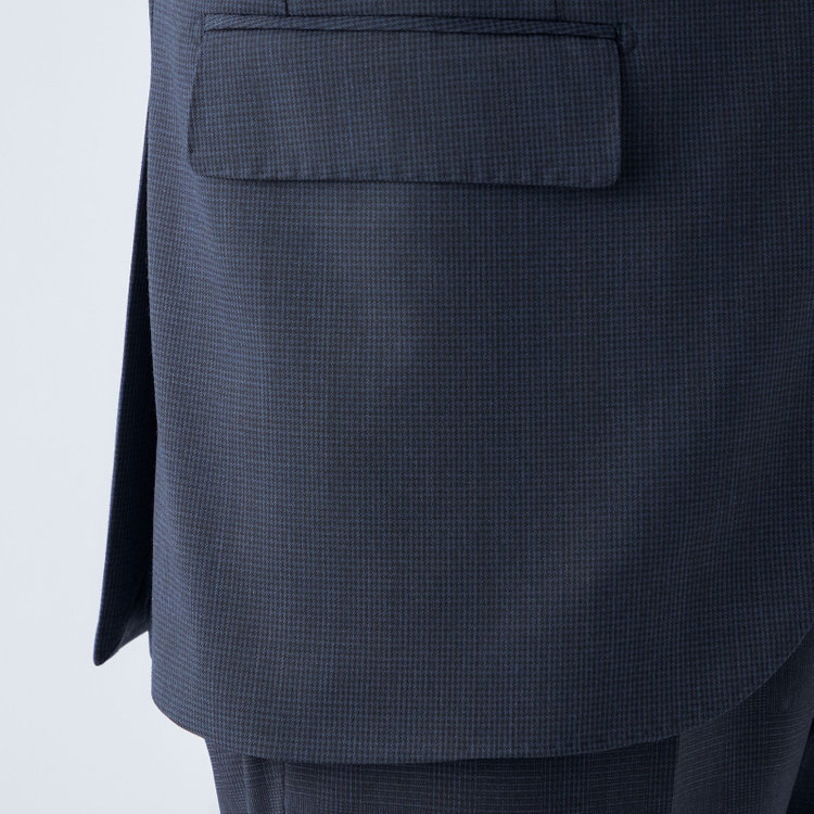 ＪＰ コンフォート 【ULTRA MOVE CROSS】【JOHN PEARSE comfort】【年間】2釦シングルジャケット/ネイビー×ハウンドトゥース 紺中間