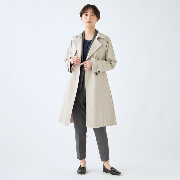 ナチュラル　ビューティー 【NATURAL BEAUTY】ダブルトレンチベルテッドコート/ベージュ 茶淡色